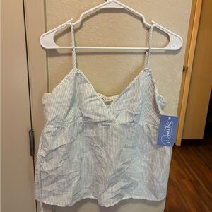 Aeropostale Light Blue Striped Tank Top (Demetra Collab)